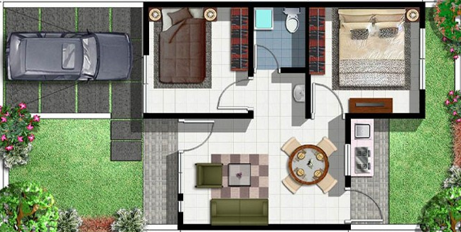 Ilustrasi Denah Rumah Type 36/72